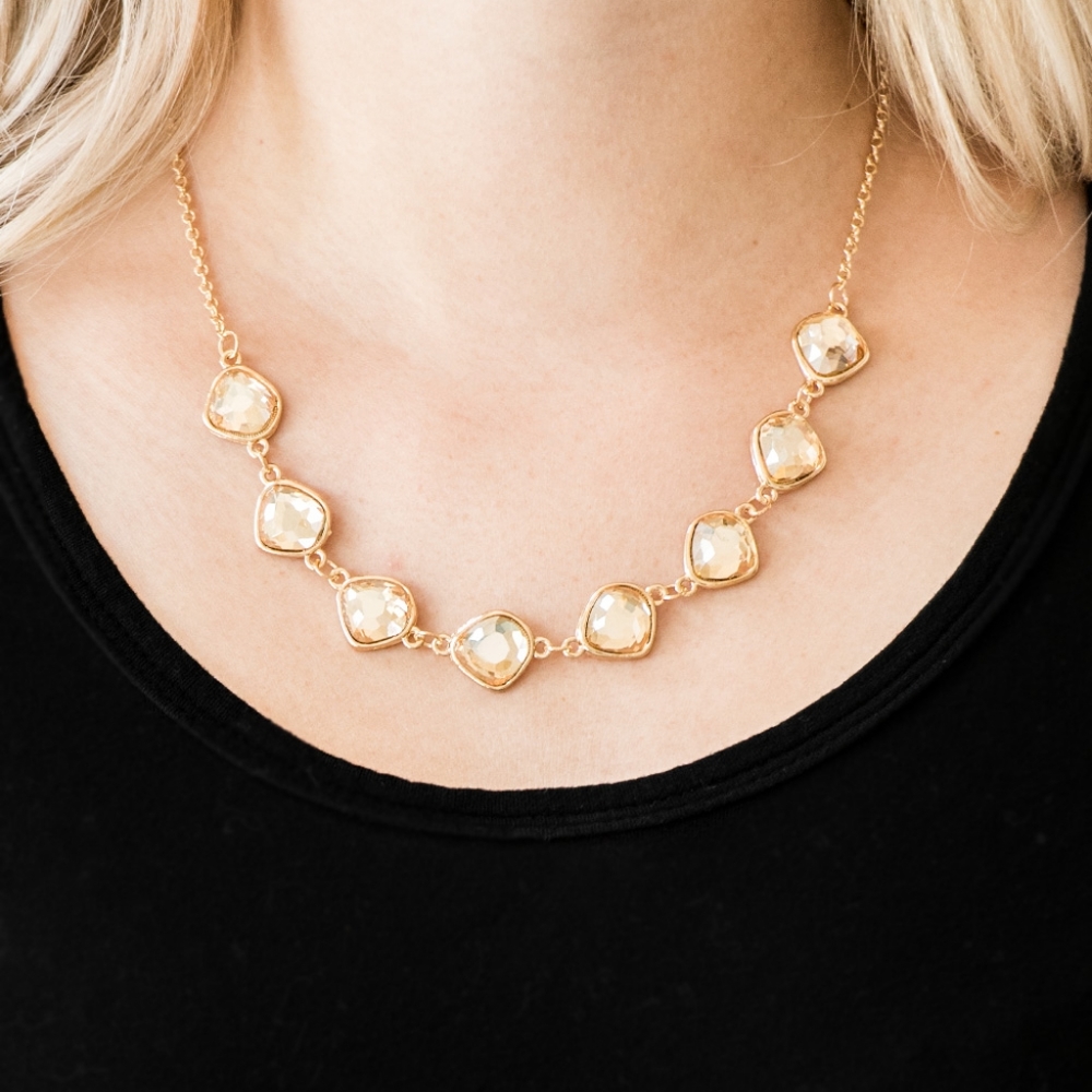 Dainty Gold Gemstone Necklace